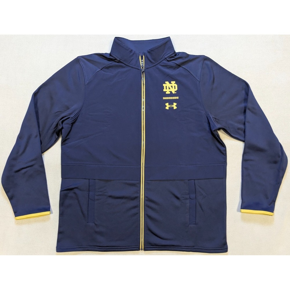 Notre Dame Jacket Mens Large Blue Under Armour Football Training Aer Lingus 2023